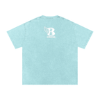 “God Is The Plug” Snow Washed Oversized Cotton T-Shirt