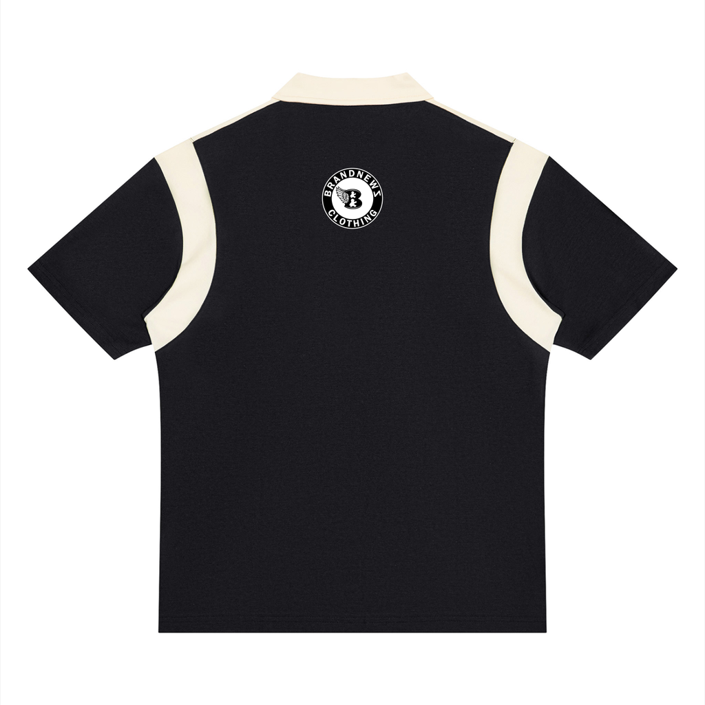 “B w/wing” Unisex Color Block Quarter Zip Premium Polo Shirt