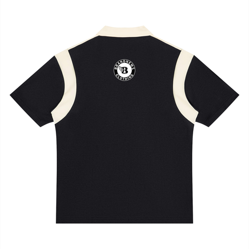 “B w/wing” Unisex Color Block Quarter Zip Premium Polo Shirt
