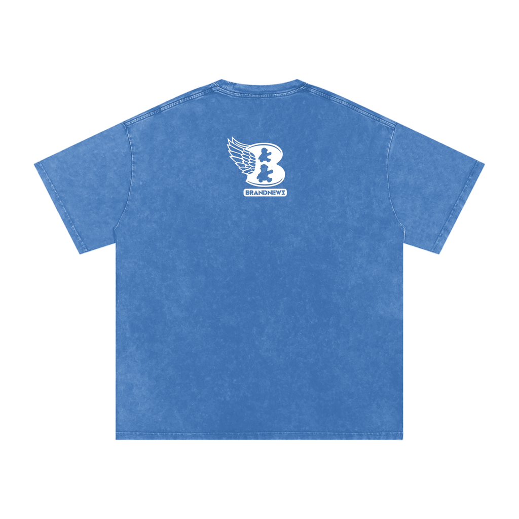 “God Is The Plug” Snow Washed Oversized Cotton T-Shirt