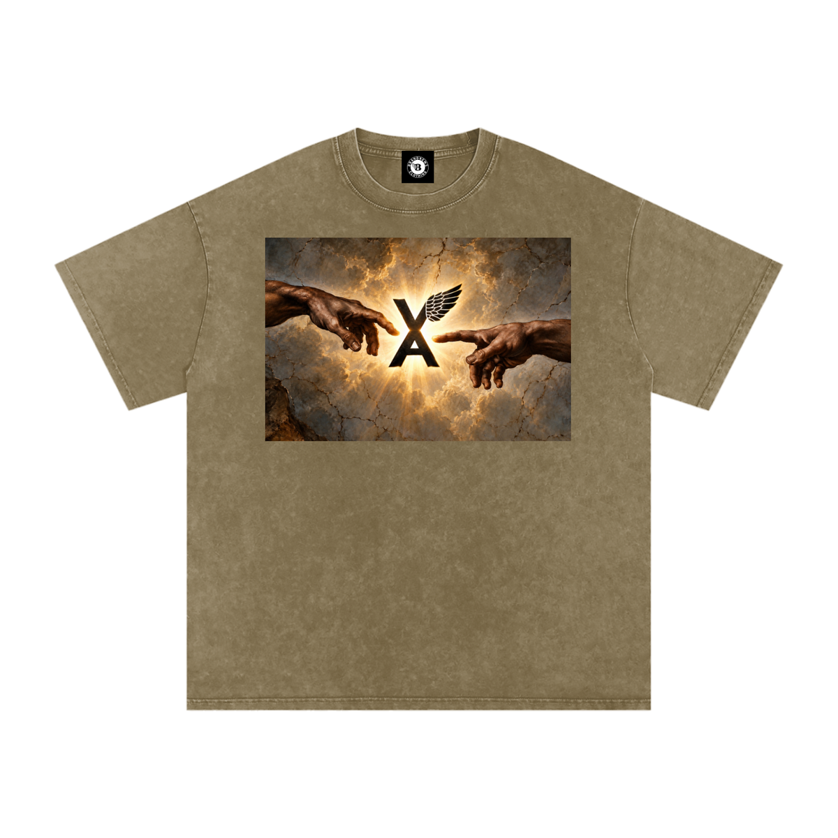 “VA w/wing Immaculate Creation” Snow Washed Oversized Cotton T-Shirt