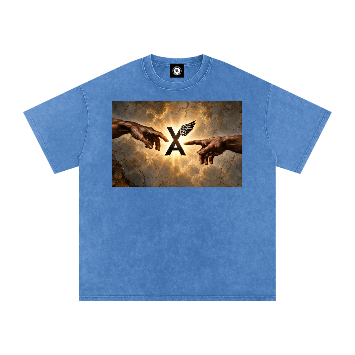 “VA w/wing Immaculate Creation” Snow Washed Oversized Cotton T-Shirt