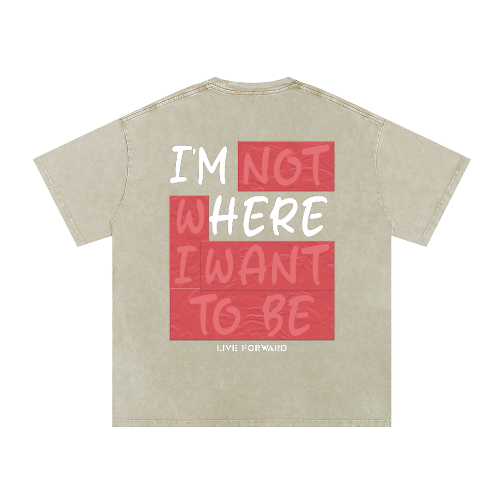 “I’m Here” Premium Snow Washed Oversized Cotton T-Shirt