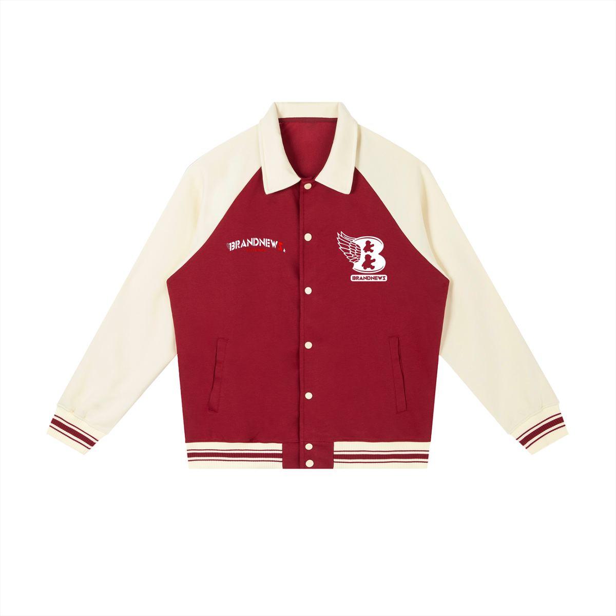 “Brandnewz” Premium Contrast Raglan Sleeve Baseball Jacket