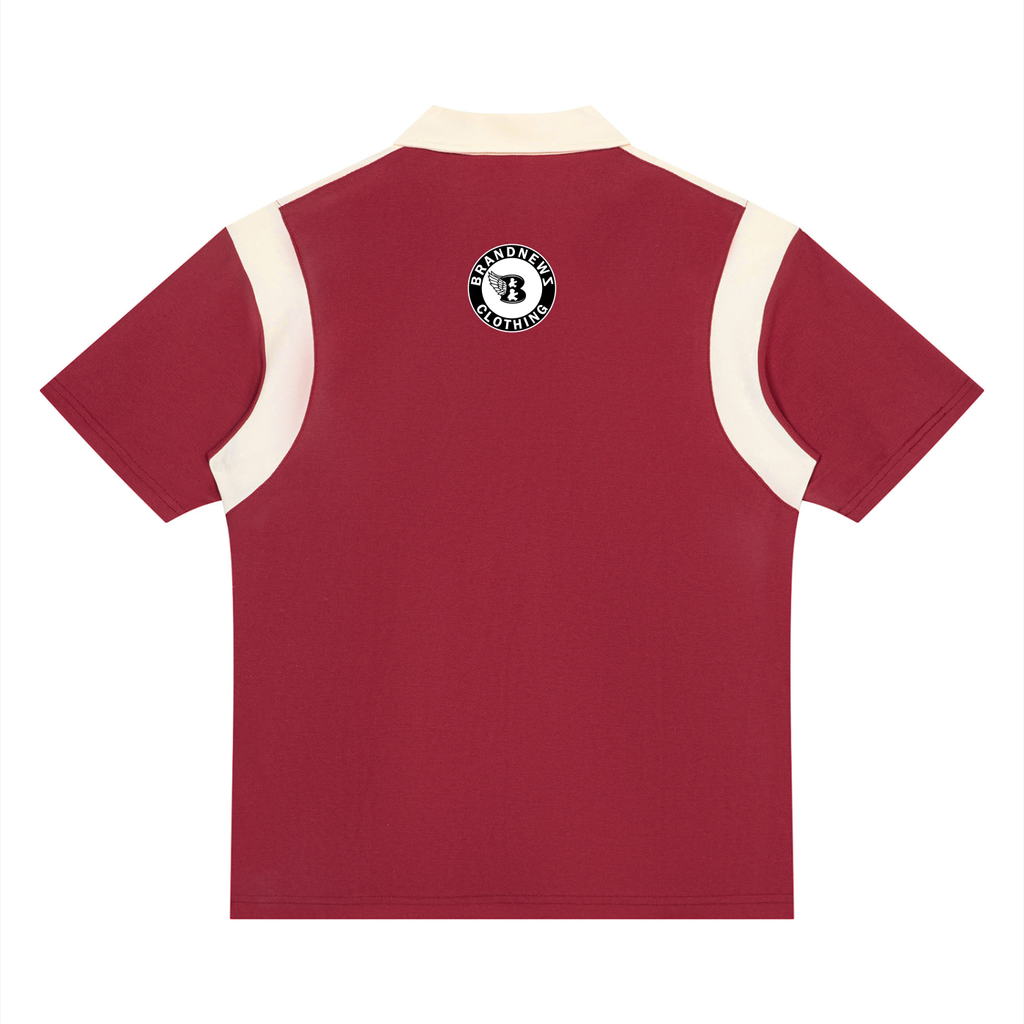 “B w/wing” Unisex Color Block Quarter Zip Premium Polo Shirt