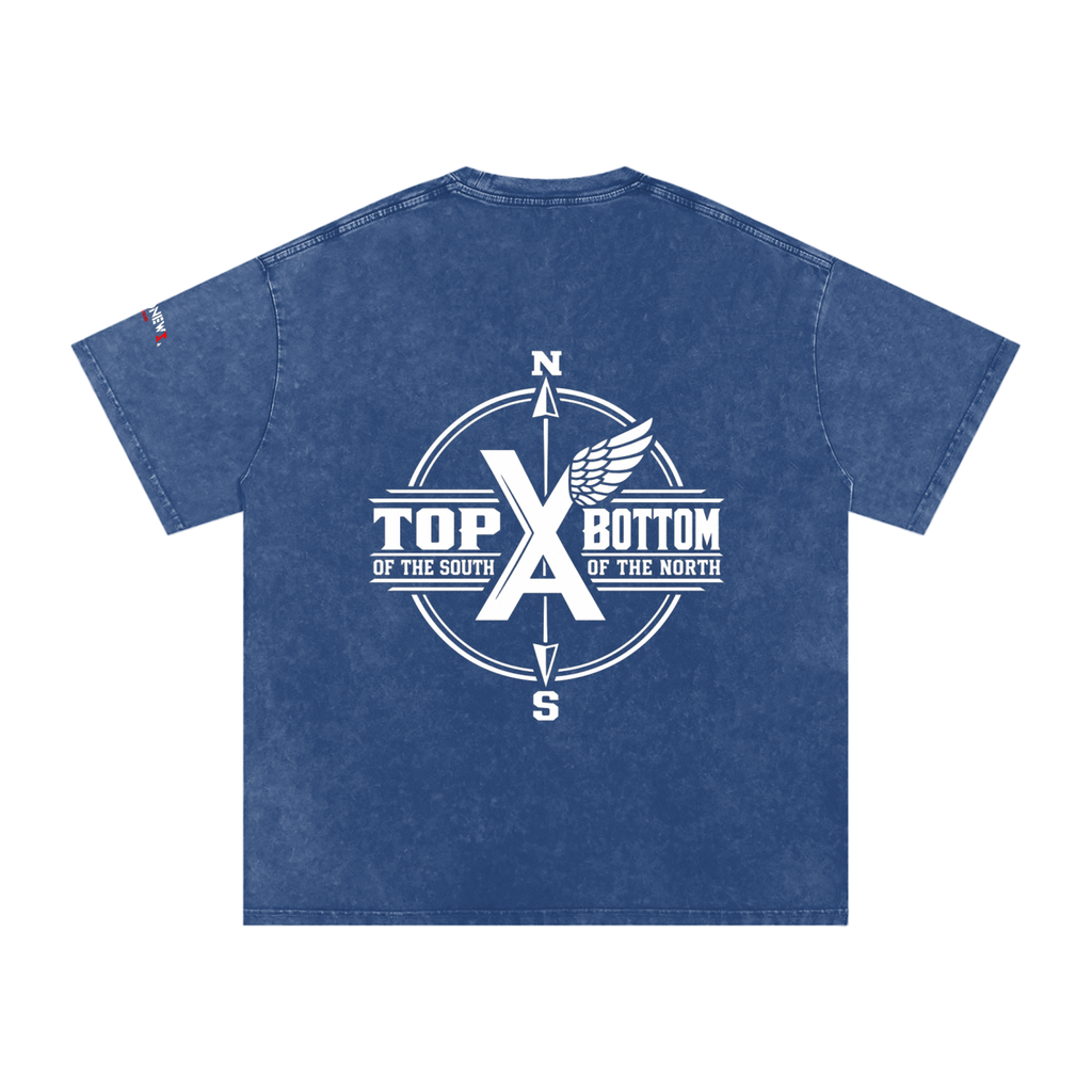 “Commonwealth Classic” Snow Washed Oversized Cotton T-Shirt