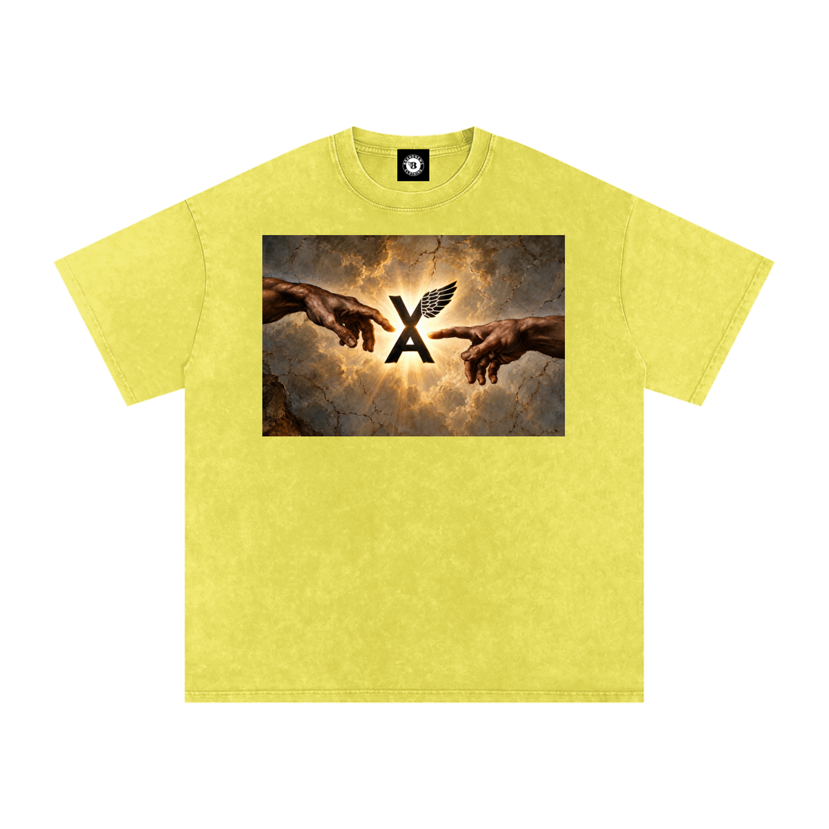 “VA w/wing Immaculate Creation” Snow Washed Oversized Cotton T-Shirt