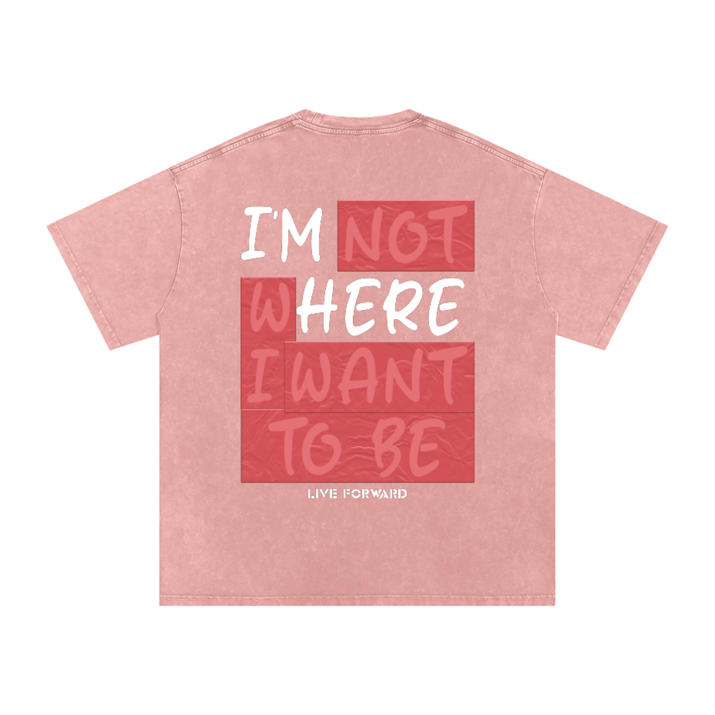“I’m Here” Premium Snow Washed Oversized Cotton T-Shirt