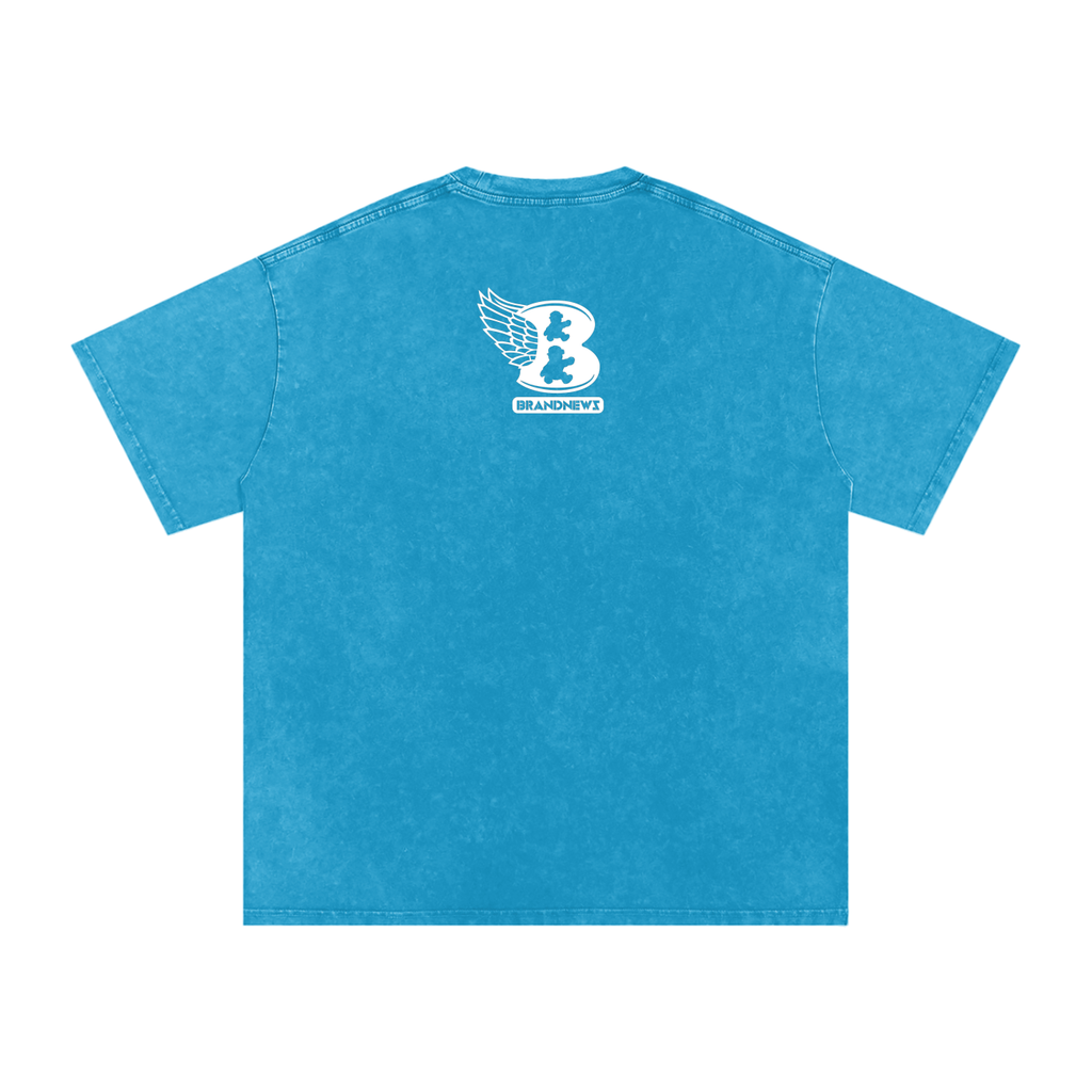 “God Is The Plug” Snow Washed Oversized Cotton T-Shirt