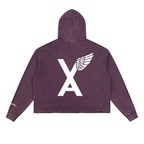 “2 UP 2 Down” Unisex Vintage Washed Frayed-Hem Premium Hoodie