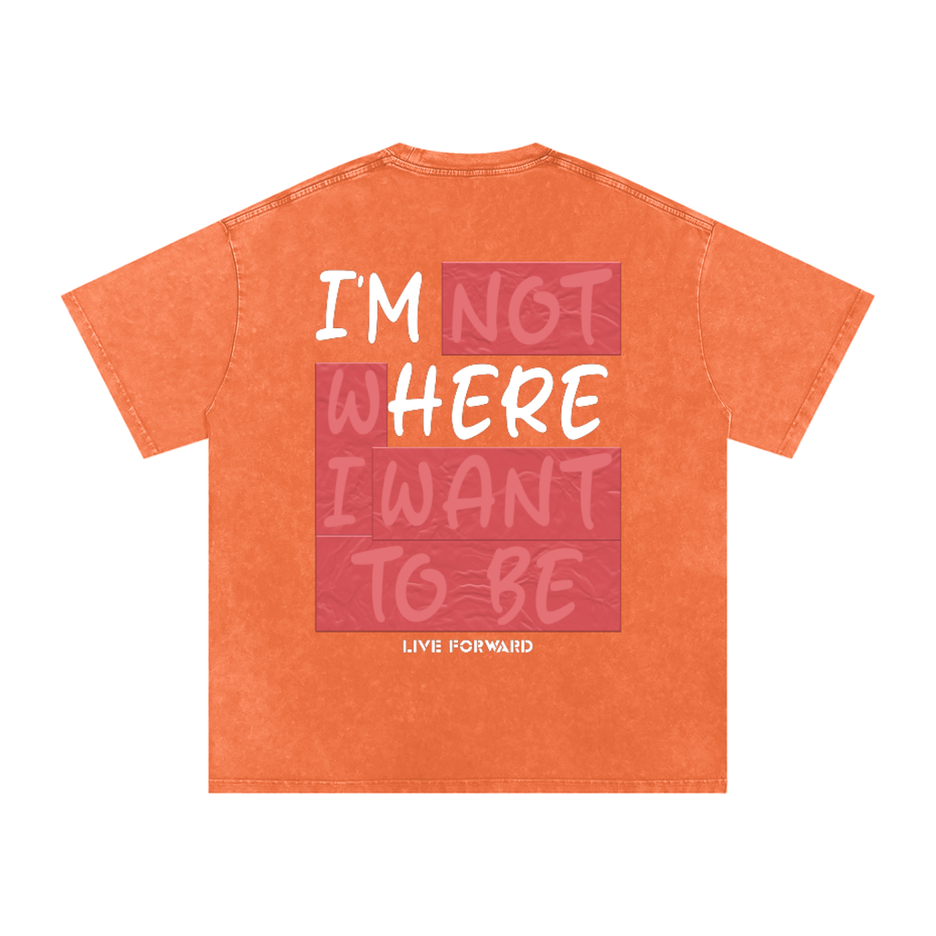 “I’m Here” Premium Snow Washed Oversized Cotton T-Shirt