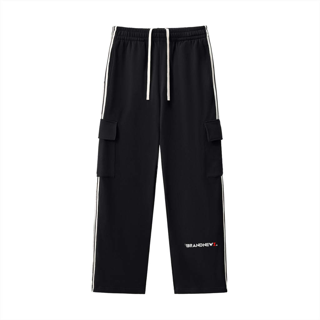 “Brandnewz” Side Stripe Straight-Leg Pants