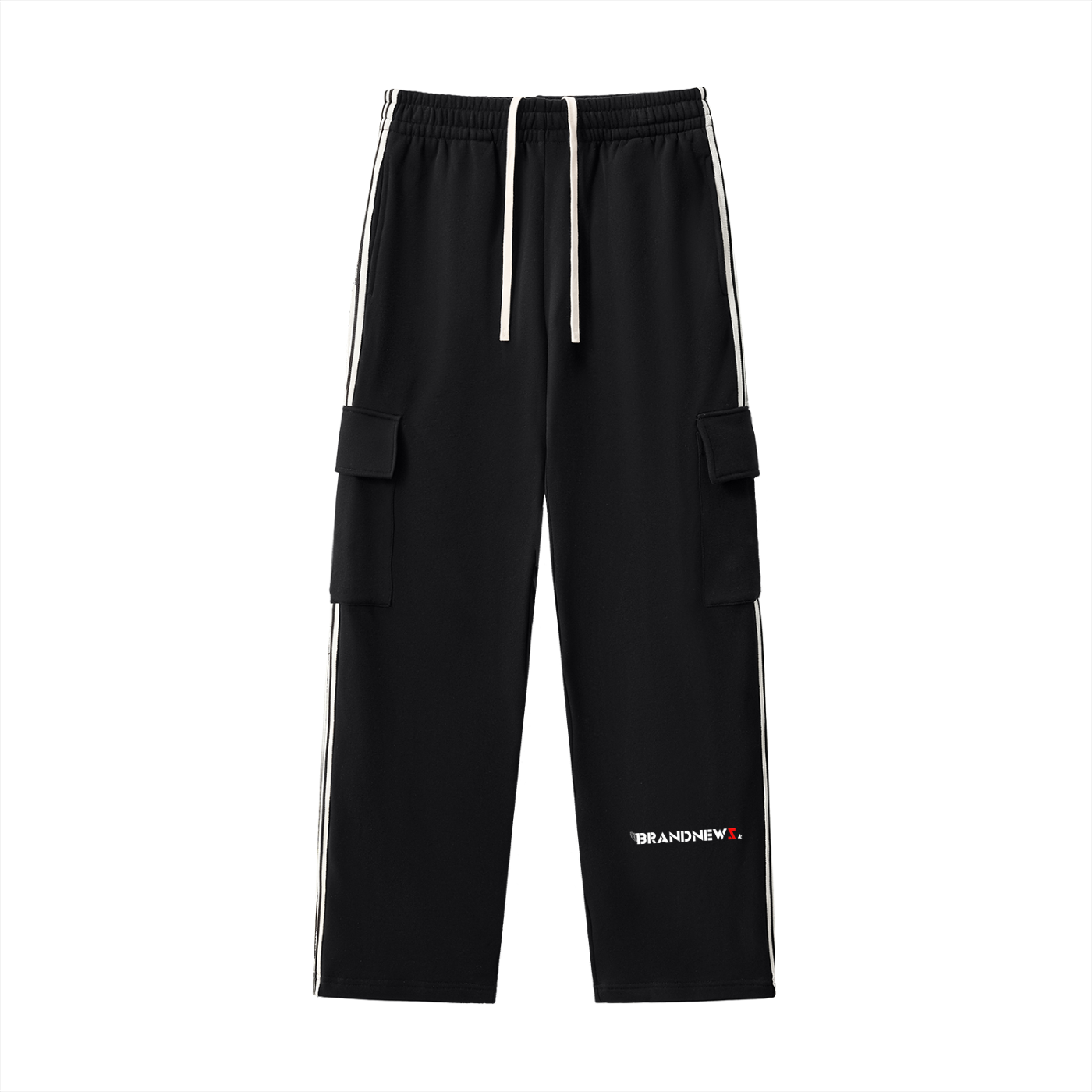 “Brandnewz” Side Stripe Straight-Leg Pants