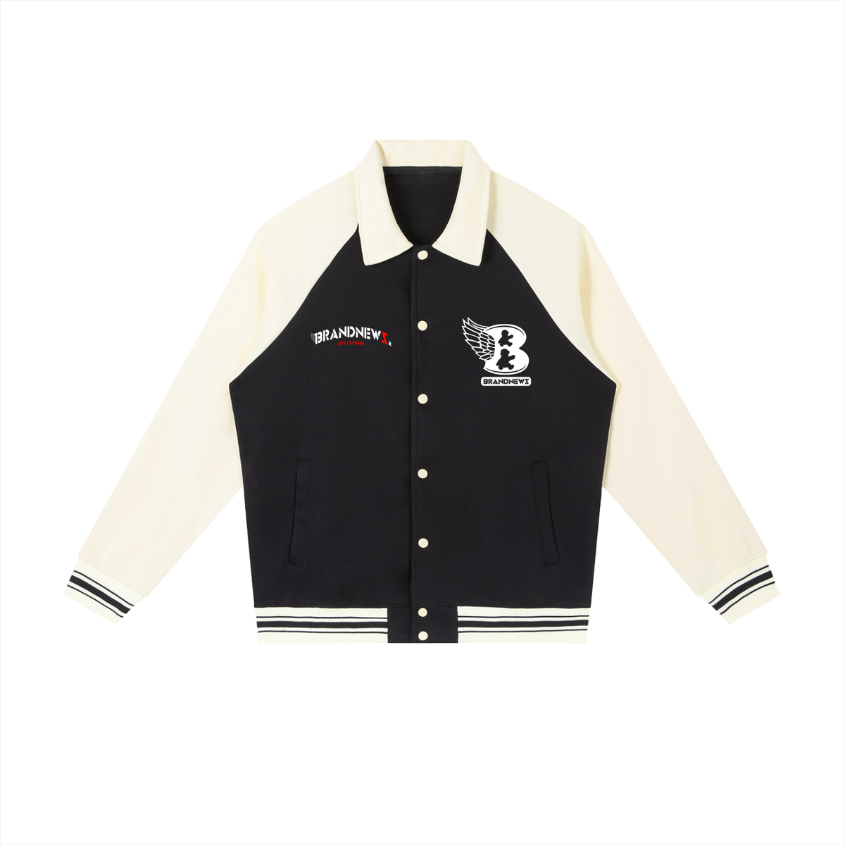 “Brandnewz” Premium Contrast Raglan Sleeve Baseball Jacket