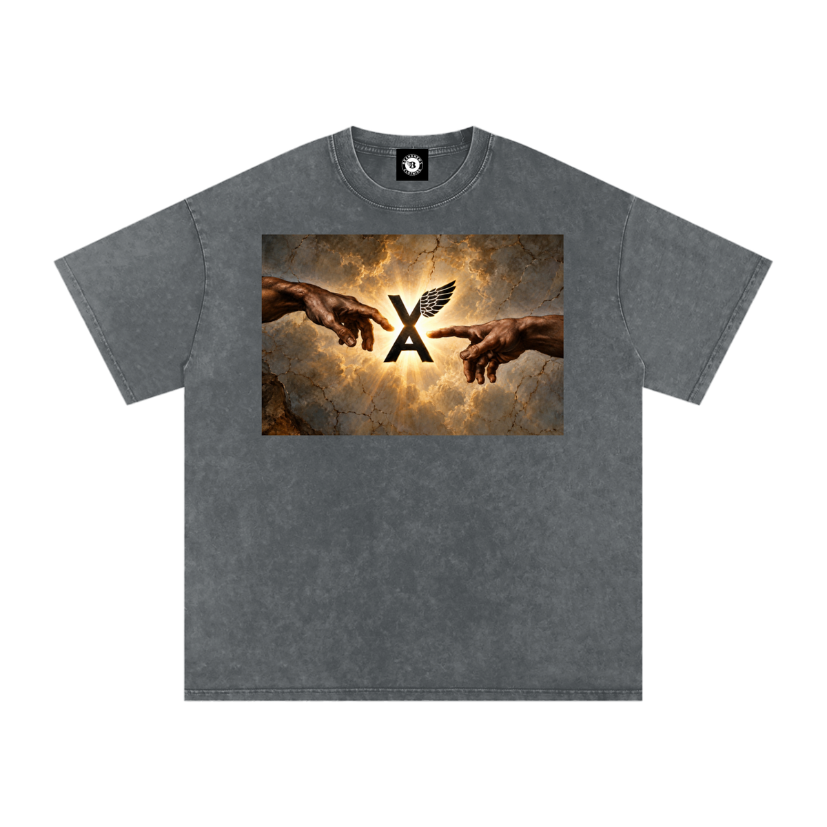 “VA w/wing Immaculate Creation” Snow Washed Oversized Cotton T-Shirt