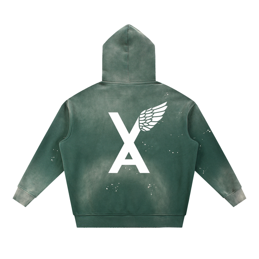 “Top Of The Outh Bottom Of The North” Vintage Washed Frayed Fleece Hoodie