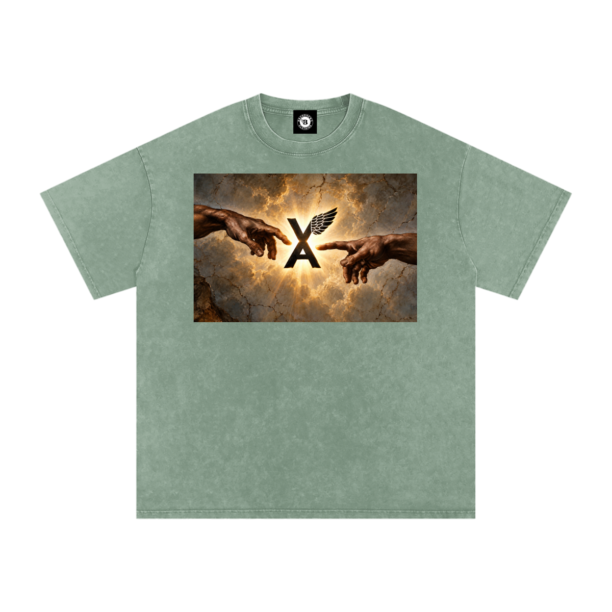 “VA w/wing Immaculate Creation” Snow Washed Oversized Cotton T-Shirt