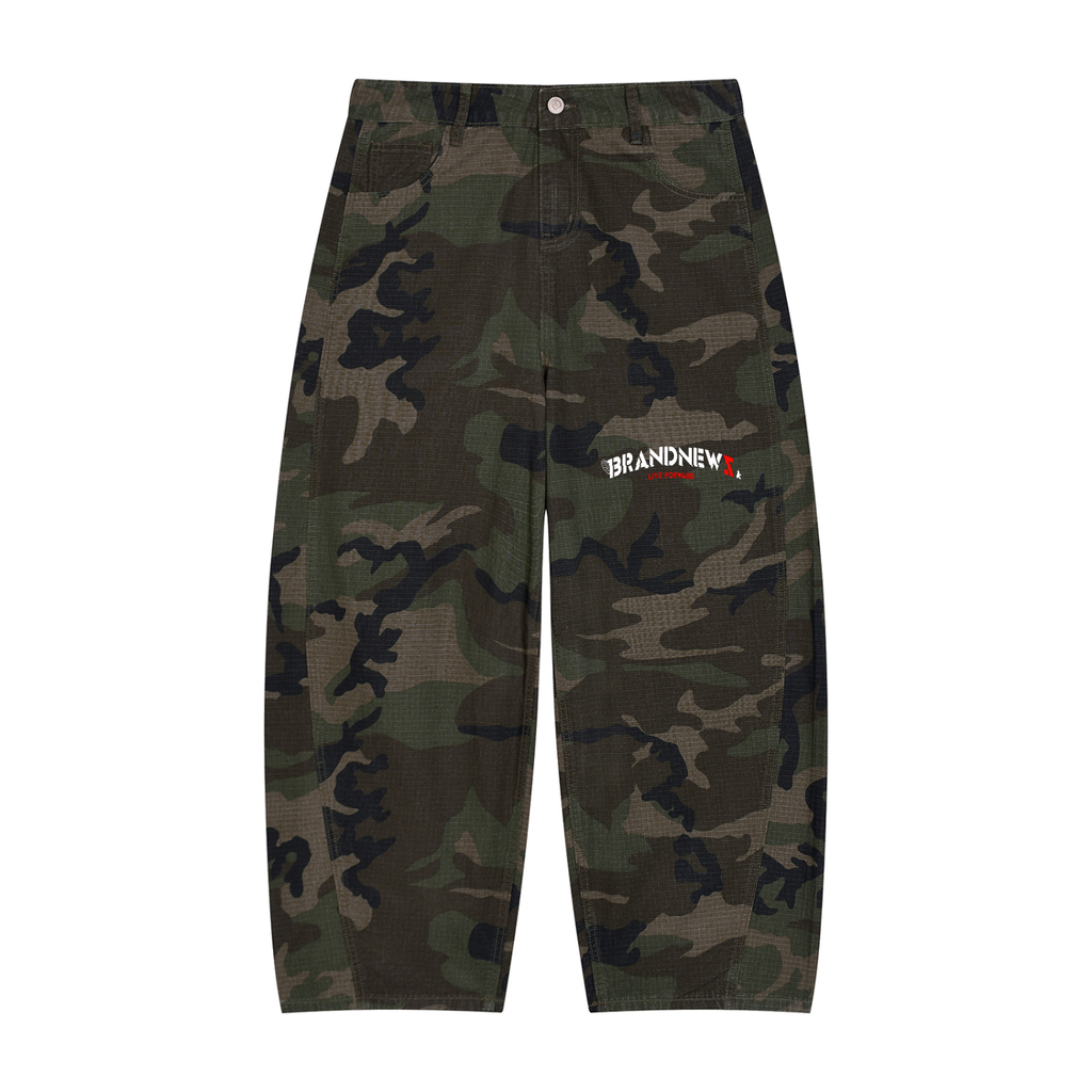 Men’s Camo Barrel Leg Cargo Pants