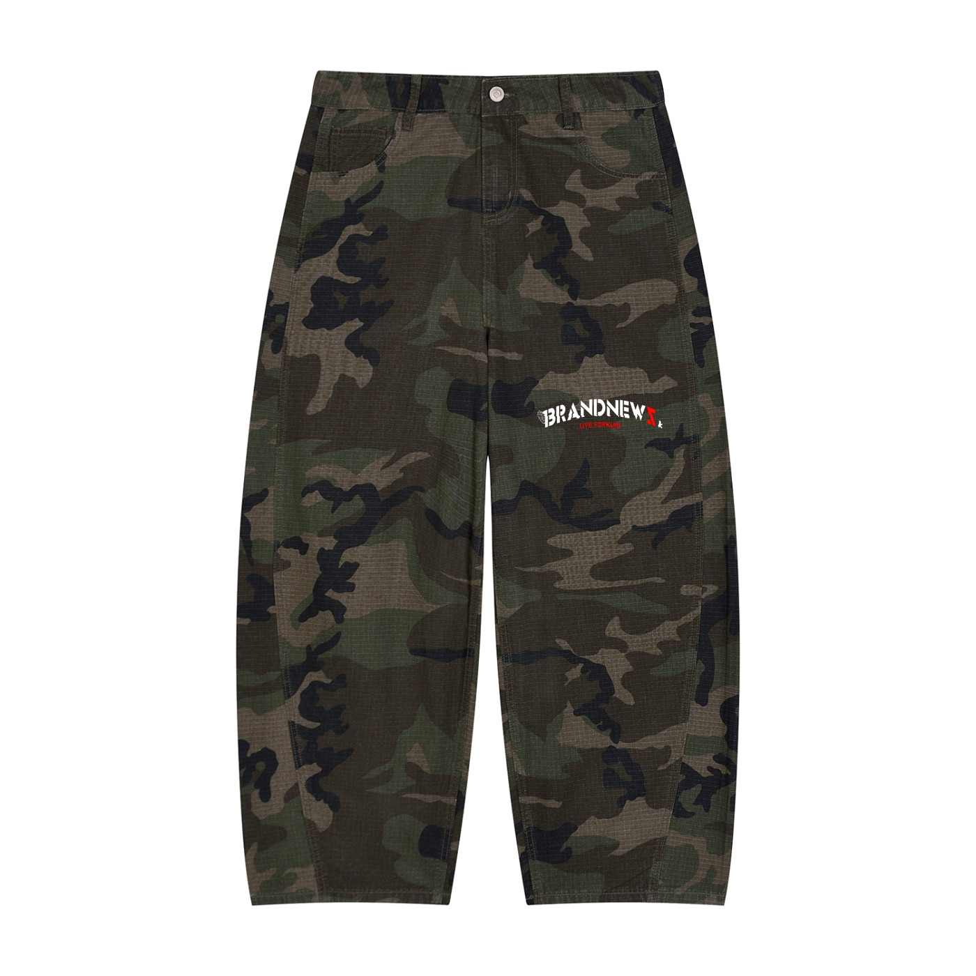 Men’s Camo Barrel Leg Cargo Pants