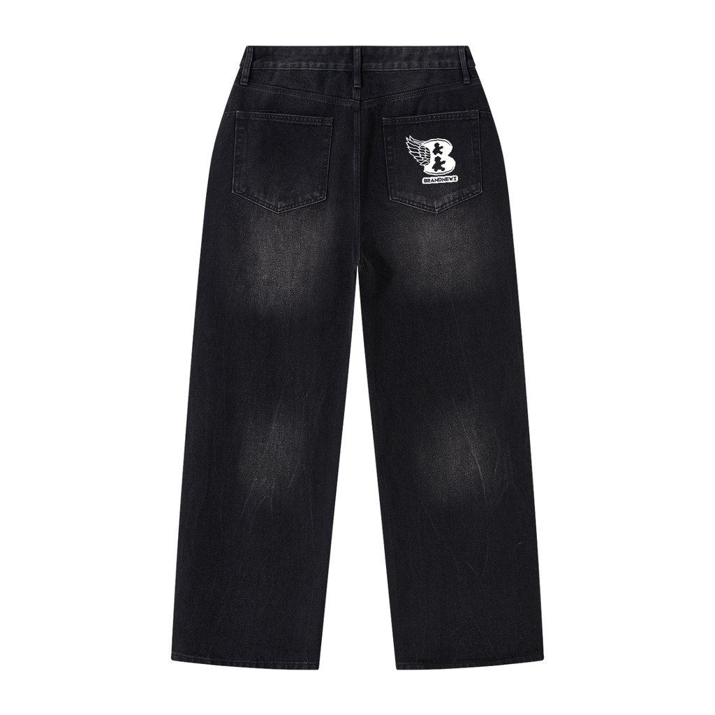 Men's Vintage Wash Wide Leg Jeans