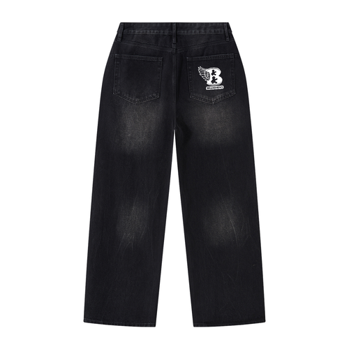 Men's Vintage Wash Wide Leg Jeans