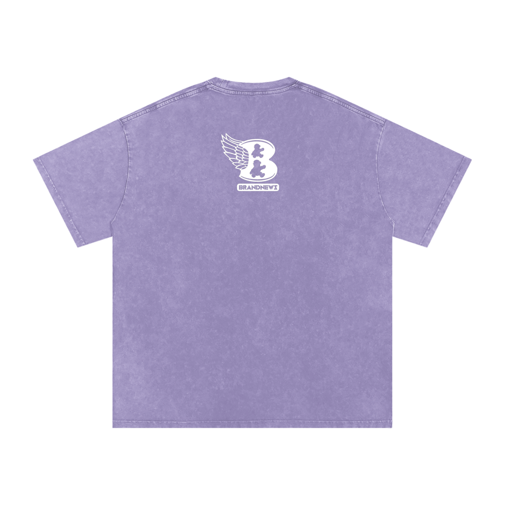 “God Is The Plug” Snow Washed Oversized Cotton T-Shirt