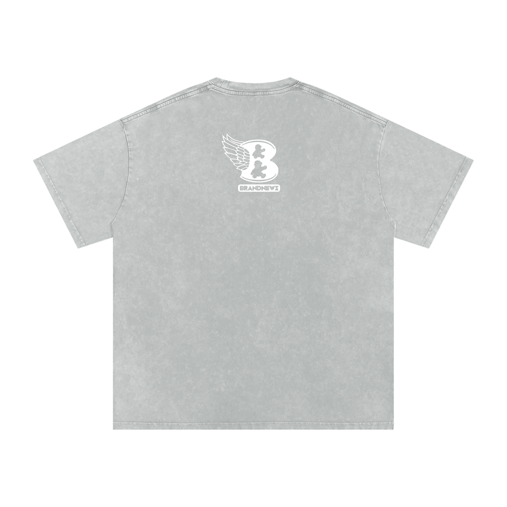 “God Is The Plug” Snow Washed Oversized Cotton T-Shirt
