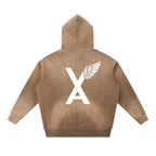 “Top Of The Outh Bottom Of The North” Vintage Washed Frayed Fleece Hoodie