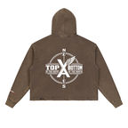 “Commonwealth Classic” Vintage Washed Frayed-Hem Hoodie