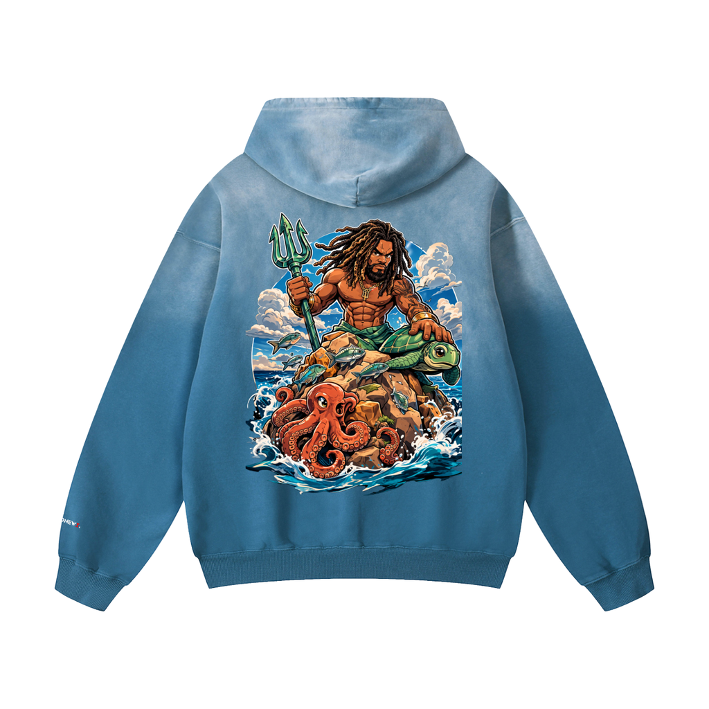 “VA w/wing SITW” Heavyweight Sunfade Oversized Hoodie