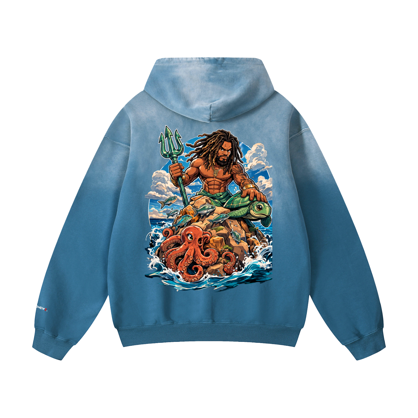 “VA w/wing SITW” Heavyweight Sunfade Oversized Hoodie