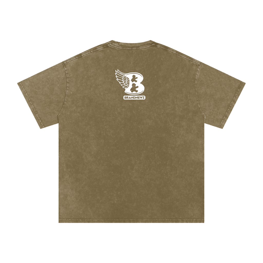 “God Is The Plug” Snow Washed Oversized Cotton T-Shirt