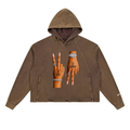 “2 UP 2 Down” Unisex Vintage Washed Frayed-Hem Premium Hoodie