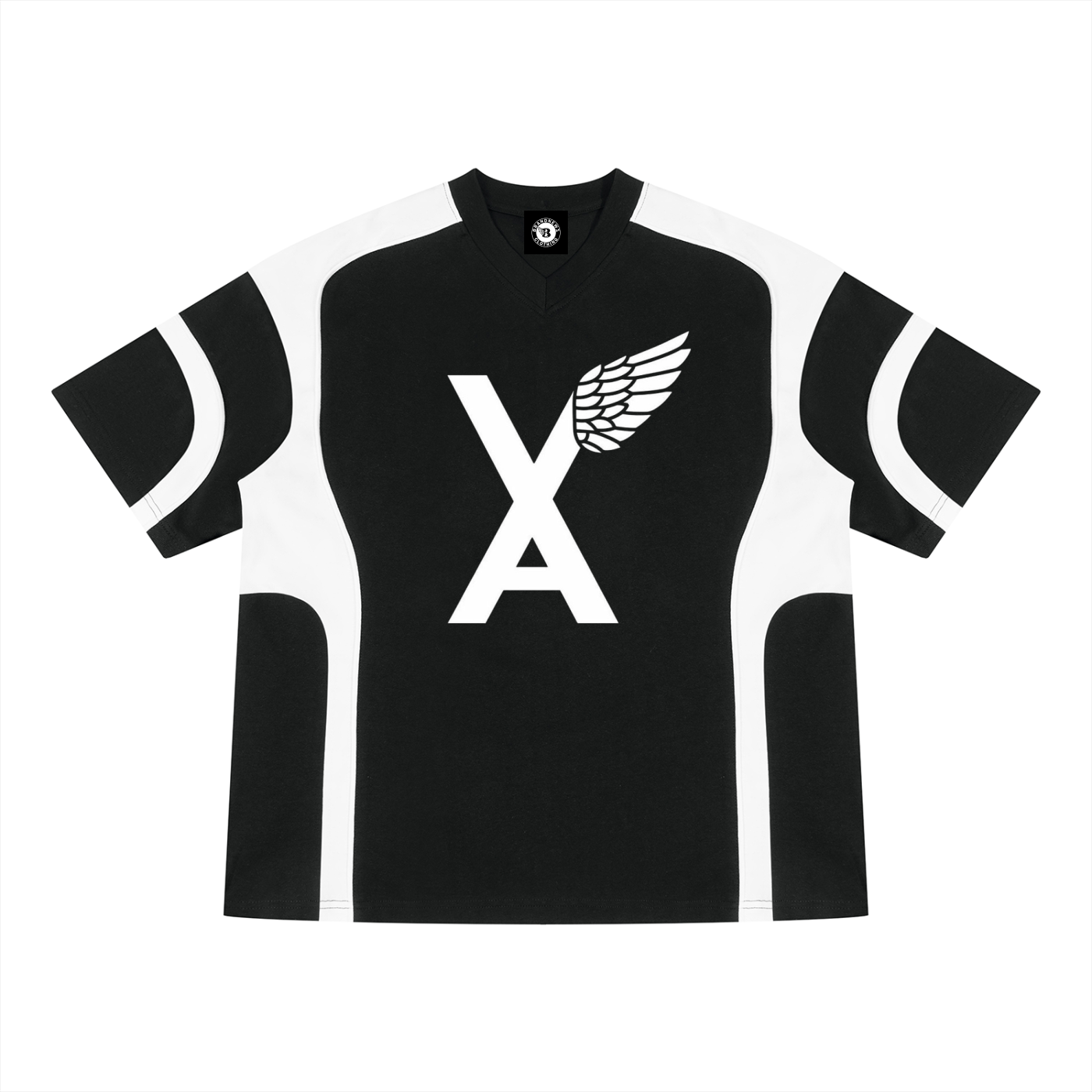 “VA w/wing” Premium Unisex Color Block V-Neck T-Shirt