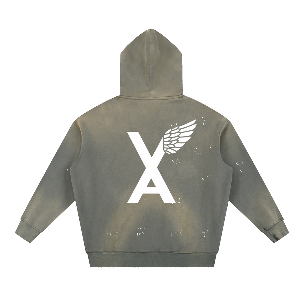 “Top Of The Outh Bottom Of The North” Vintage Washed Frayed Fleece Hoodie