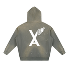 “Top Of The Outh Bottom Of The North” Vintage Washed Frayed Fleece Hoodie