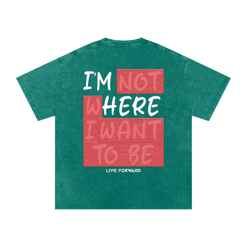 “I’m Here” Premium Snow Washed Oversized Cotton T-Shirt