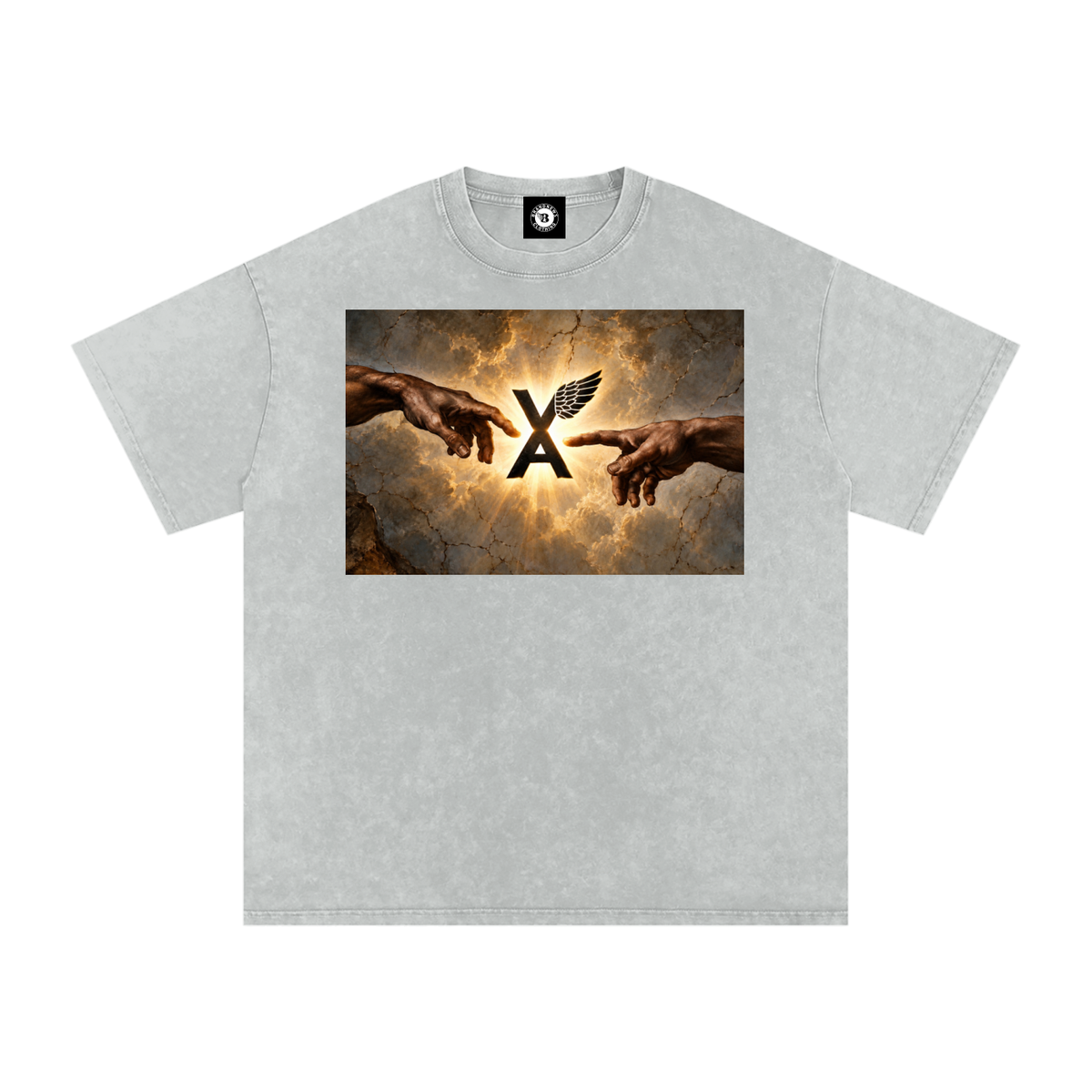 “VA w/wing Immaculate Creation” Snow Washed Oversized Cotton T-Shirt