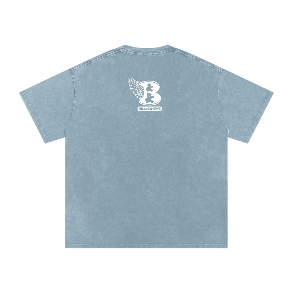 “God Is The Plug” Snow Washed Oversized Cotton T-Shirt
