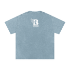 “God Is The Plug” Snow Washed Oversized Cotton T-Shirt