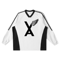 “VA w/wing” Premium Color-Block V-Neck Long-Sleeve T-Shirt