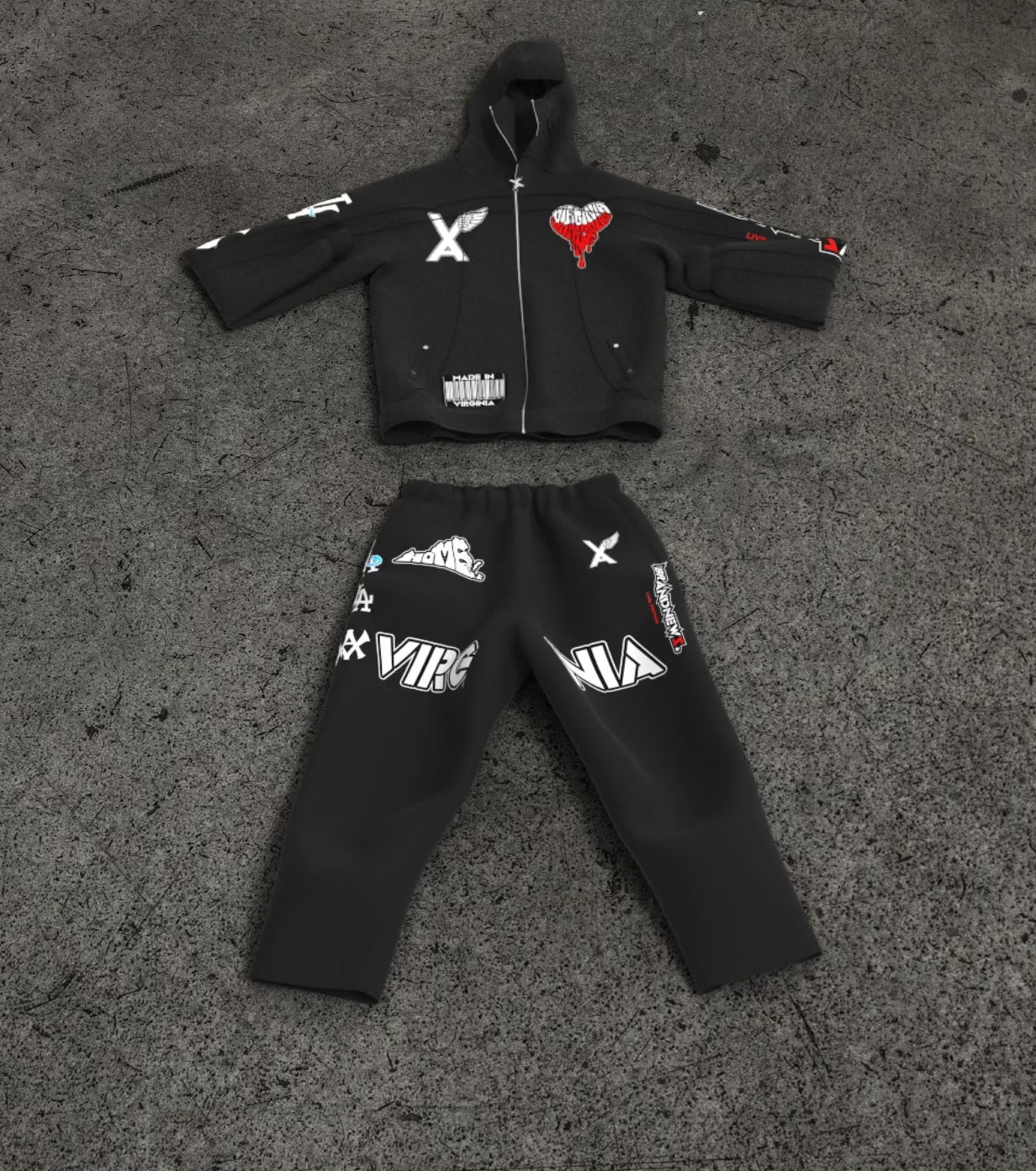 “VIRGINIA HOME” Convertible Pants/Shorts Sweatsuit